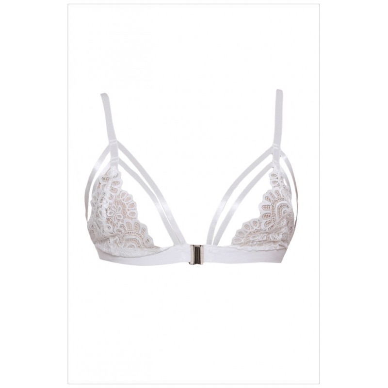 Sheer Lace Lingerie Bra Hollow Out Bra White