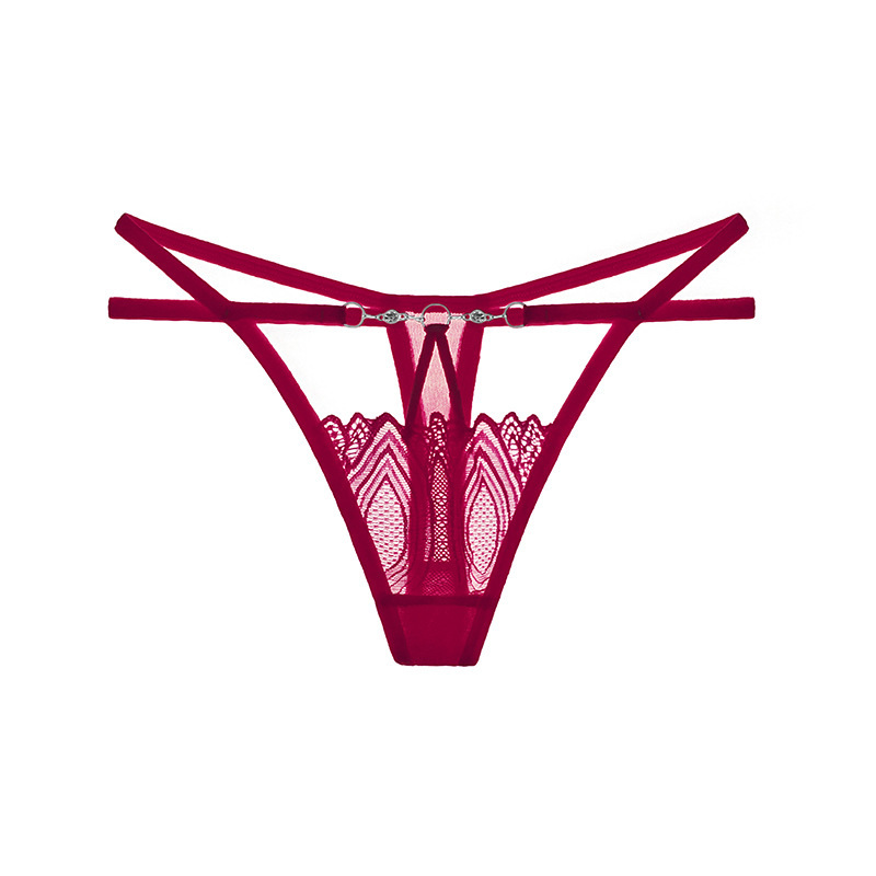 Women Sexy Hollow out G-String Thongs Panty Burgundy